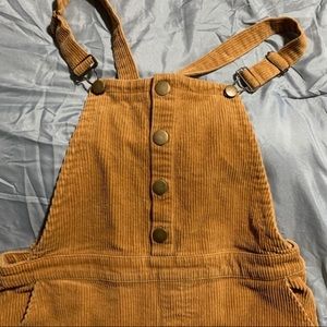 mustard corduroy overalls